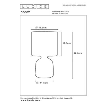 Cosby tafellamp Ø 16,5 cm 1xe14 grijs