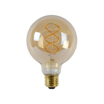 G95 Glühfadenlampe Ø 9,5 cm LED Dim. E27 1x5W 2200K Amber