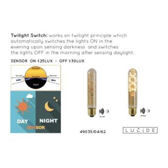 T32 TWILIGHT SENSOR Glühfadenlampe Außen Ø 3 cm LED E27 1x4W 2200K Amber