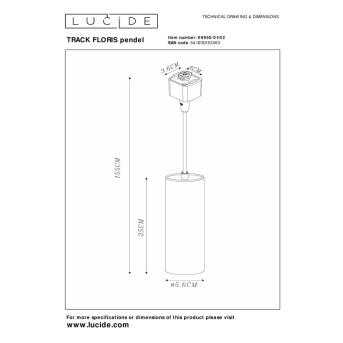 Track Floris Pendant Lamp 1 Fasen van Power Rail / Rail System 1XGU10 Mattgold / Brass (Extension)