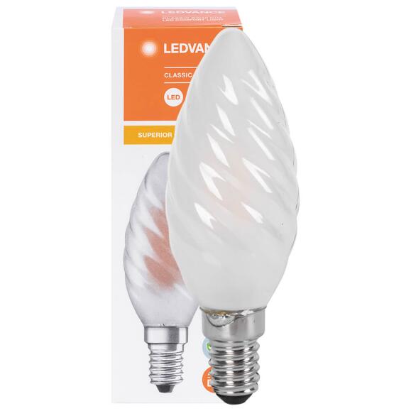 LED-Filament-Lampe SUPERIOR CLASSIC B Kerzen-Form  matt gedreht E14/3 4W (40W)  470 lm 2700K