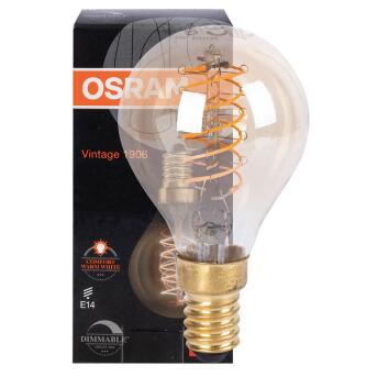 LED-Filament-Lampe VINTAGE 1906 ULTRA THIN Tropfen-Form  gold E14/3 4W (25W)  250 lm 2200K
