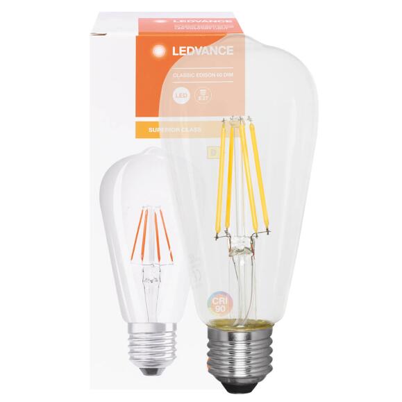 LED-Filament-Lampe SUPERIOR CLASSIC EDISON Edison-Form  klar E27/5 8W (60W)  806 lm 2700K