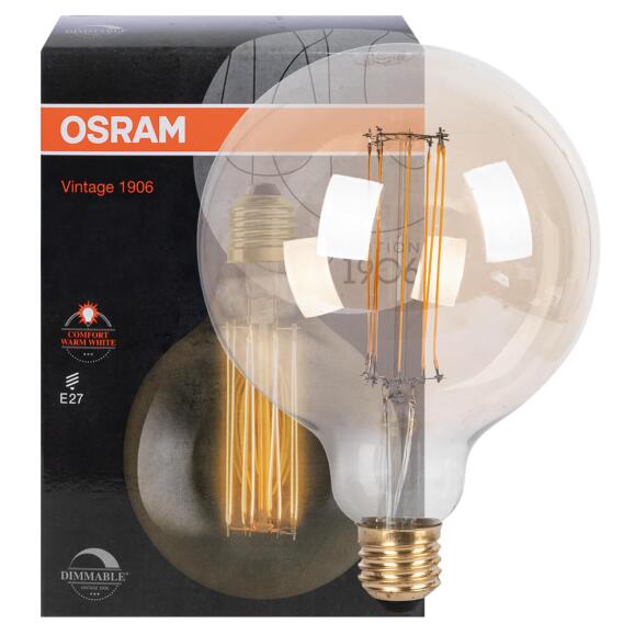 LED-Filament-Lampe VINTAGE 1906 ULTRA THIN Globe-Form 5,8W 470lm  gold E27 2200K