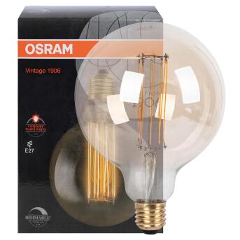 LED-Filament-Lampe VINTAGE 1906 ULTRA THIN Globe-Form 8,8W 806lm gold E27 2200K