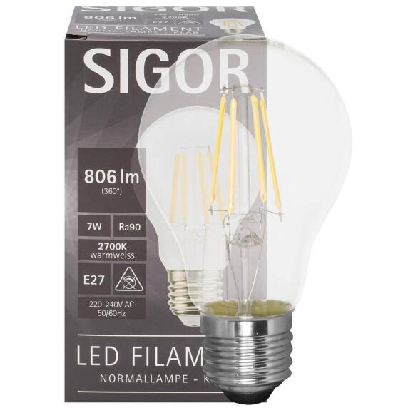 LED-Filament-Lampe AGL-Form 7W 810lm  klar E27 2700K