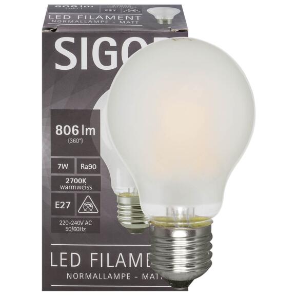 LED-Filament-Lampe AGL-Form 7W 810lm matt E27 2700K
