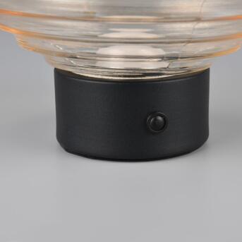 Akku-Tischleuchte EARL Metall schwarz amber  LED/1,5W
