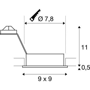 NEW TRIA 1, inbouwarmatuur, met Ã©Ã©n lichtbron, QPAR51, rechthoekig, wit, max. 50 W, incl. klemveren