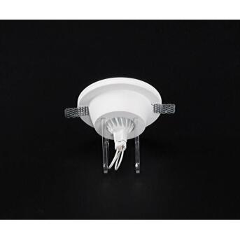 Plafondlamp rond wit gemaakt van gips GU5.3 MR16 12,5 cm strokbaar