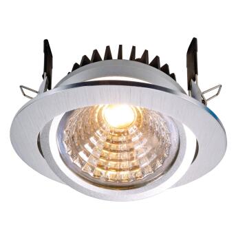 Plafondlamp cob 95 zilver geborsteld rond Ø10,8 cm LED 10W 3000K dimpelbaar