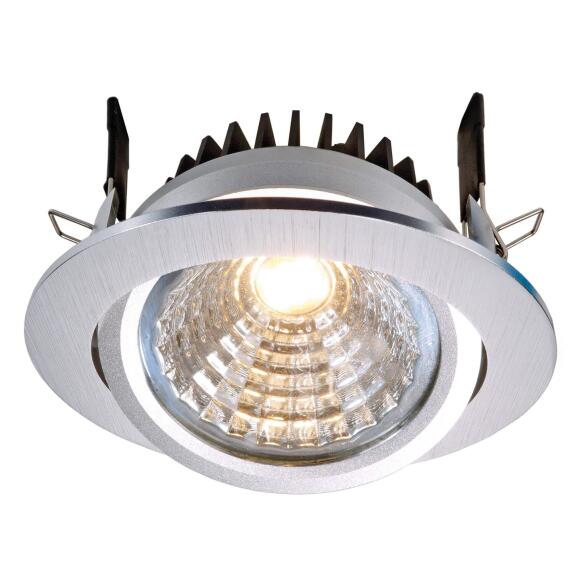Plafondlamp cob 95 zilver geborsteld rond Ø10,8 cm LED 10W 4000K dimpelbaar
