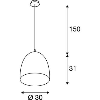 PARA CONE 30, hanglamp, TC-(D,H,T,Q)SE, rond, koperkleuren geborsteld, Ã˜ 30 cm, max. 60 W
