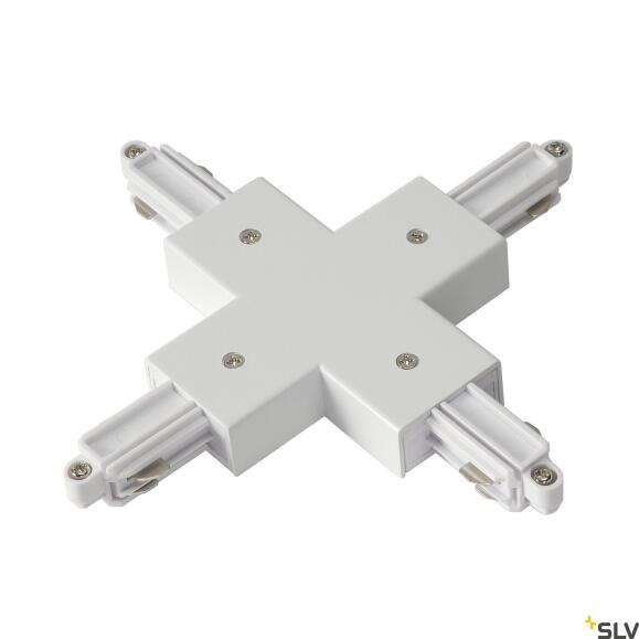X-Verbinder für 1-Phasen HV-Stromschiene Aufbauversion weiss