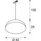 FORCHINI M, hanglamp voor eenfase hoogspanningsrail, TC-(D,H,T,Q)SE, rond, zwart/goud, Ã˜ 40 cm, incl. eenfase adapter zwart