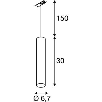ENOLA_B, hanglamp voor eenfase hoogspanningsrail, QPAR51, wit, max. 50 W, incl. eenfase adapter wit