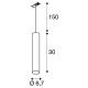 ENOLA_B, hanglamp voor eenfase hoogspanningsrail, QPAR51, wit, max. 50 W, incl. eenfase adapter wit