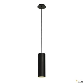 ENOLA, hanglamp, A60, rond, mat zwart, E27, max. 60 W, incl. rozet zwart