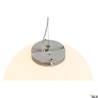 Rotoball 40, hanglamp, tc- (d, h, t, q) SE, zilvergrijs/wit, Ø 40 cm, max. 24w