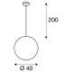 ROTOBALL 40, hanglamp, TC-(D,H,T,Q)SE, zilvergrijs/wit, Ã˜ 40 cm, max. 24 W