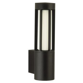 Moderne wandlamp aluminium zwart met opaalglas