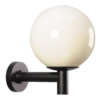 Muurlamp zwart met plastic neuken bal Ø45 cm wit