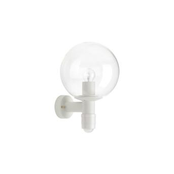 Tijdloze wandlamp wit met heldere glazen bal Ø25 cm bewegingsdetector