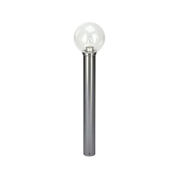 Poller -lamp gemaakt van roestvrij staal 90 cm hoogte met blaasglas helder Ø20 cm