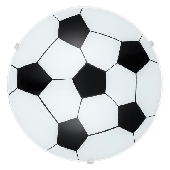 Voetbalplafondlamp rond 24,5 cm zwart wit