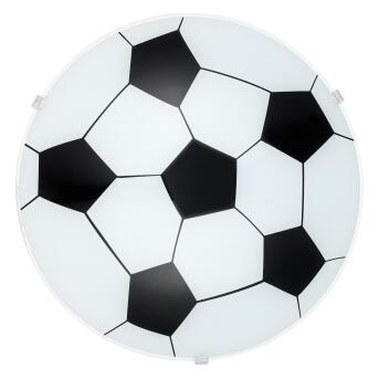 Fußball Deckenleuchte rund 24,5cm schwarz weiß