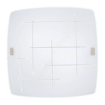 Sabbio 1 hoekige plafondlamp wit met decor 41x41 cm