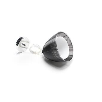 Filo Mob draadlicht in zwart Ø19 cm met glazen schaduw E27