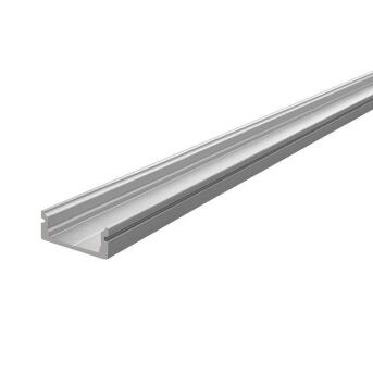 U-Profil flach AU-01-12 für 12 - 13,3 mm LED Stripes, Silber-matt, eloxiert, 1000 mm