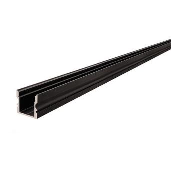 U-Profil hoch AU-02-10 für 10 - 11,3 mm LED Stripes, Schwarz-matt, eloxiert, 2000 mm