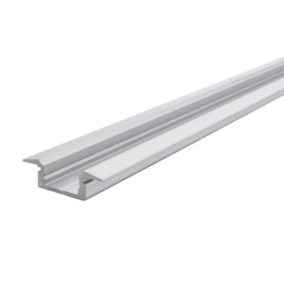 T-Profil flach ET-01-08 für 8 - 9,3 mm LED Stripes, Silber-matt, eloxiert, 2000 mm