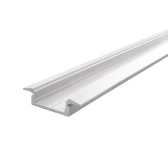 T-Profil flach ET-01-12 für 12 - 13,3 mm LED Stripes, Weiß-matt, 2000 mm