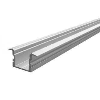 T-Profil hoch ET-02-12 für 12 - 13,3 mm LED Stripes, Silber-matt, eloxiert, 2000 mm