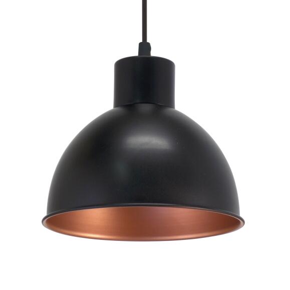 Truro 1 rustieke hangende lamp zwart koper Ø21cm