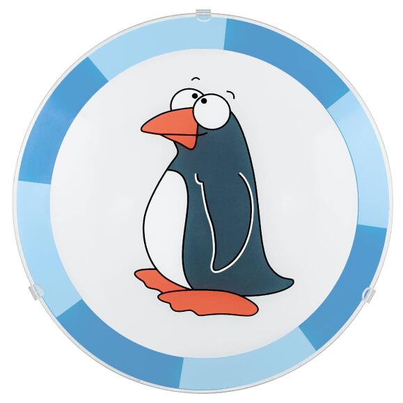 Biubiu Kinderzimmerleuchte Pinguin 25cm rund blau
