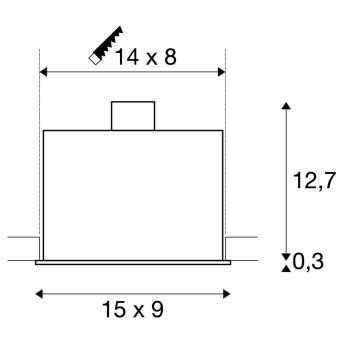 Kadux 2, ingebouwd -in lamp, dubbele -flame, QPAR51, rechthoekig, witte mat, max. 100W, inclusief clipfers