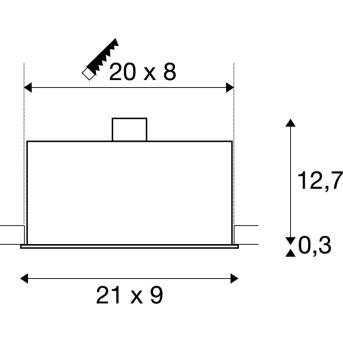 Kadux 3, ingebouwd -in lamp, drie -flame, QPAR51, rechthoekig, zwarte mat, max. 150W, inclusief clipfers