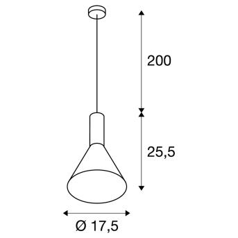 Phelia 20, hanglamp, tc- (d, h, t, q) SE, zwart, Ø/h 17,5/25,5 cm, max. 23W