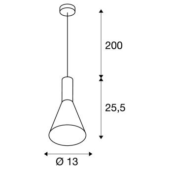 Phelia 10, hanglamp, tc- (d, h, t, q) SE, zwart, Ø/h 13/25,5 cm, max. 23W