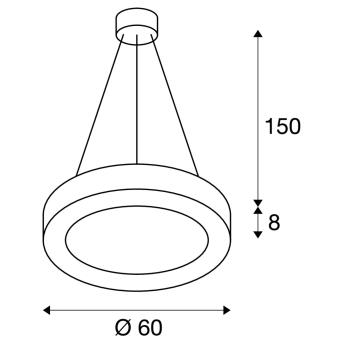 Medo Ring 60, hanglamp, LED, wit, Ø 60 cm, inclusief LED -driver