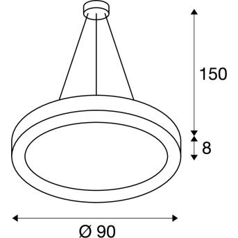 Medo Ring 90, hanglamp, LED, wit, Ø 90 cm, inclusief LED -driver
