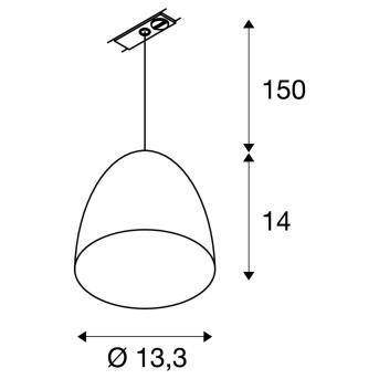 PARA CONE 14, Pendelleuchte, LED GU10 51 mm, rund, schwarz/gold, Ø/H 13,3/14, inkl. 1Phasen-Adapter schwarz