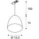 Para Cone 14, hanglamp, QPAR51, rond, wit/goud, Ø/H 13.3/14, inclusief 1 fase -adapter wit