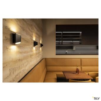 CARISO, Indoor LED Wandaufbauleuchte schwarz/gold 2700K