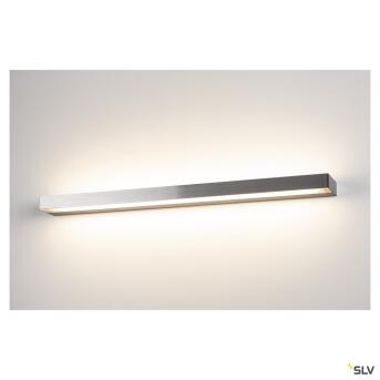 Sedo 21, wandlamp, LED, 3000K, hoekig, aluminium geborsteld, glas satijn, l/b/h 89,5/8,5/4 cm, energiebesparende lamp, 33 W
