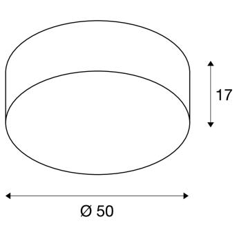 TENORA, Deckenleuchte, TC-(D,H,T,Q)SE, rund, Schirm schwarz Ø/H 50/15 cm, max. 69W